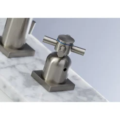 Kingston Brass Concord Fauceture Deck Mount 8-Inch Widespread Bathroom Faucet