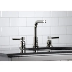 Kingston Brass Concord Fauceture 8-Inch Widespread Deck Mount Bathroom Faucet