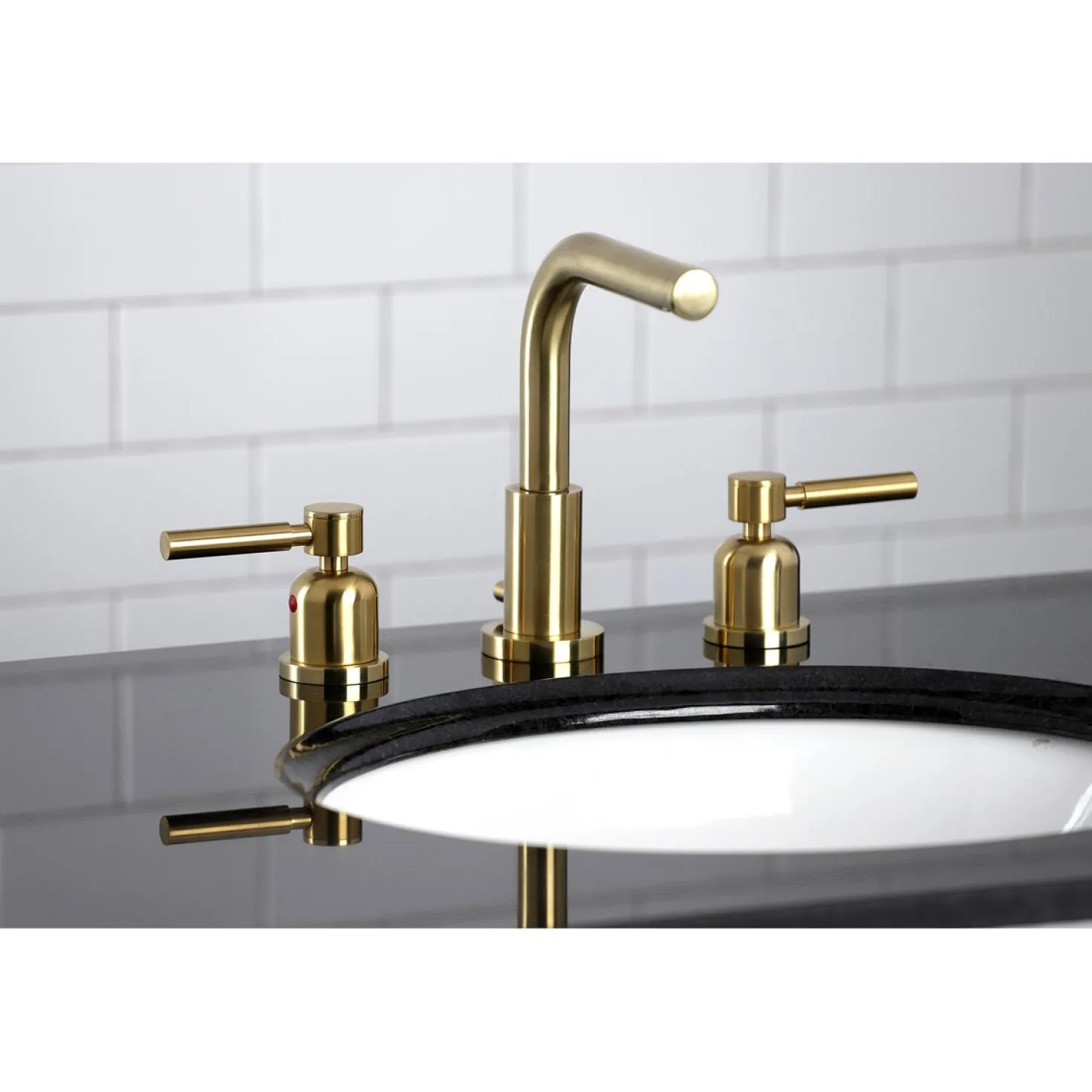 Kingston Brass Concord Fauceture 8-Inch Widespread Deck Mount Bathroom Faucet