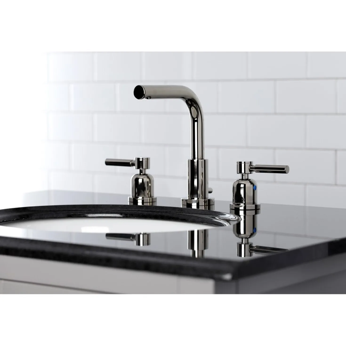 Kingston Brass Concord Fauceture 8-Inch Widespread Deck Mount Bathroom Faucet