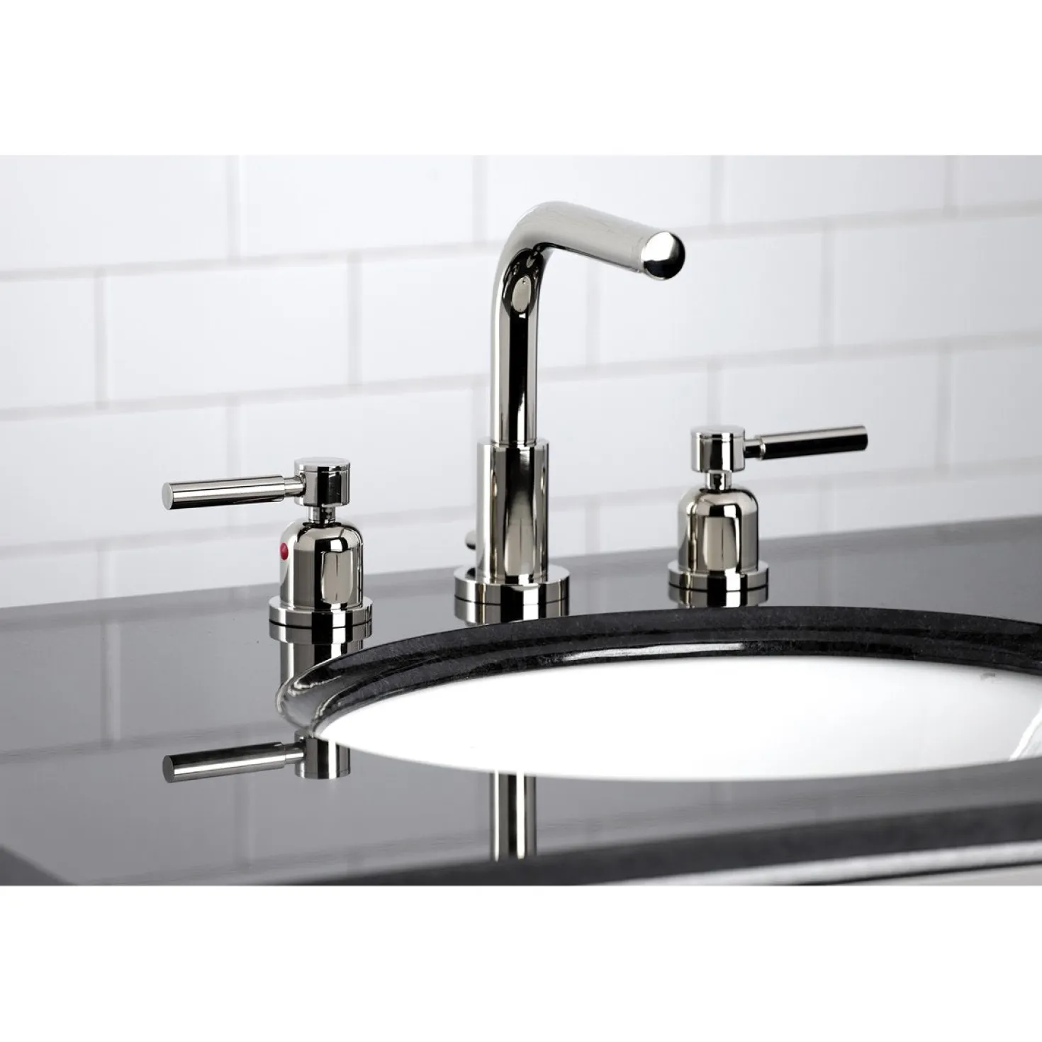 Kingston Brass Concord Fauceture 8-Inch Widespread Deck Mount Bathroom Faucet