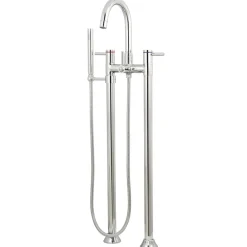 Kingston Brass Concord Floor Mount Freestanding Tub Filler with Hand Shower