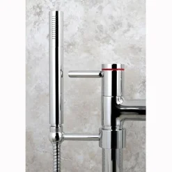 Kingston Brass Concord Floor Mount Freestanding Tub Filler with Hand Shower