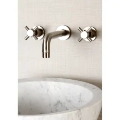 Kingston Brass Concord 2-Handle 3-Hole Wall Mount Bathroom Faucet
