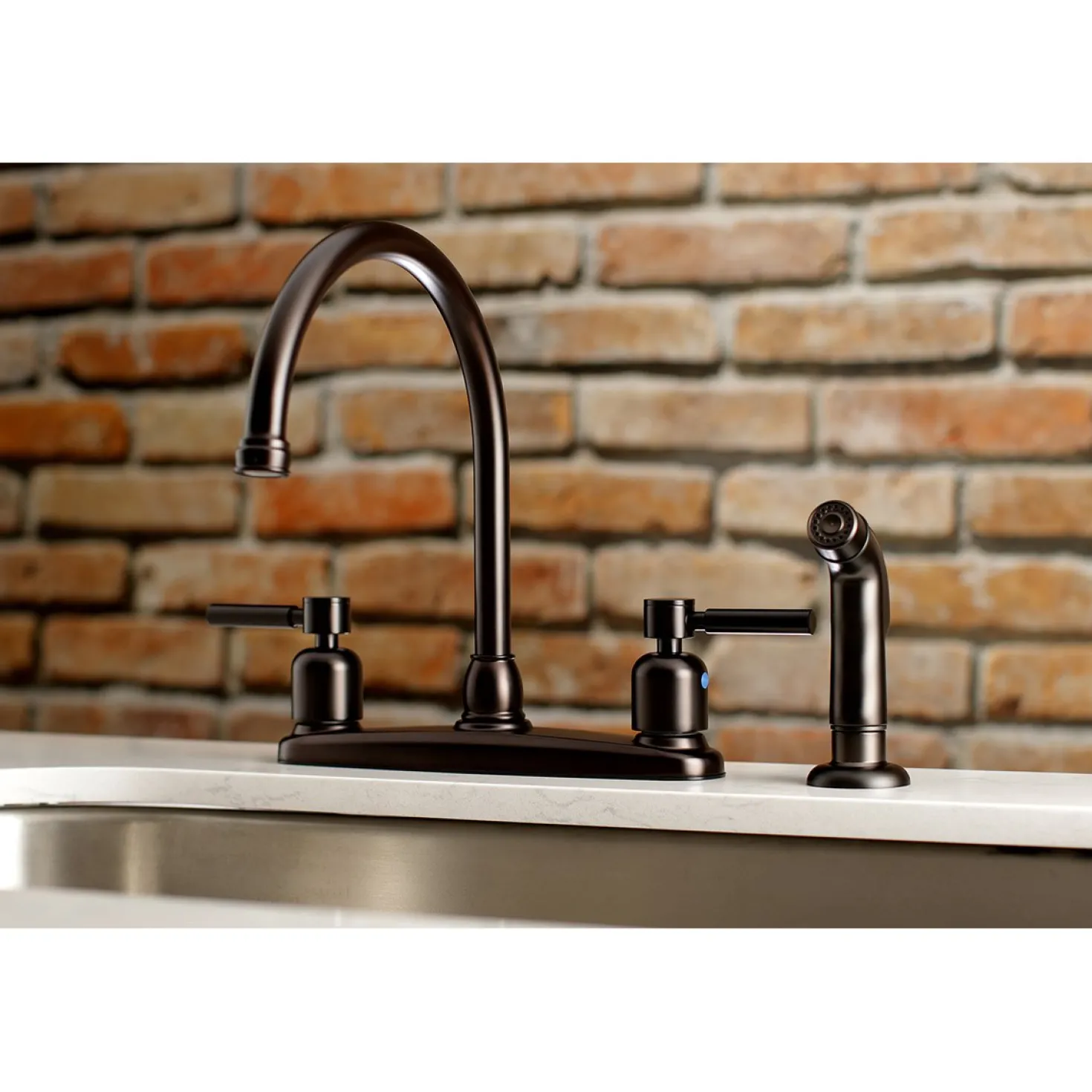 Kingston Brass Concord 4-Hole Centerset Kitchen Faucet