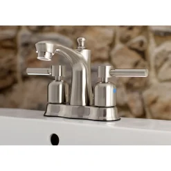 Kingston Brass Concord 3-Hole Deck Mount 4-Inch Centerset Bathroom Faucet