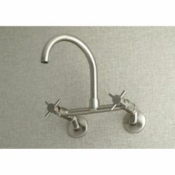 Kingston Brass Concord 2-Hole 8-Inch Adjustable Center Wall Mount Kitchen Faucet