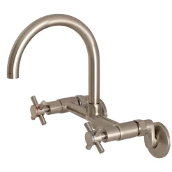 Kingston Brass Concord 2-Hole 8-Inch Adjustable Center Wall Mount Kitchen Faucet