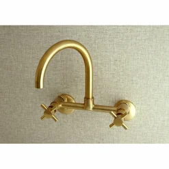 Kingston Brass Concord 2-Hole 8-Inch Adjustable Center Wall Mount Kitchen Faucet
