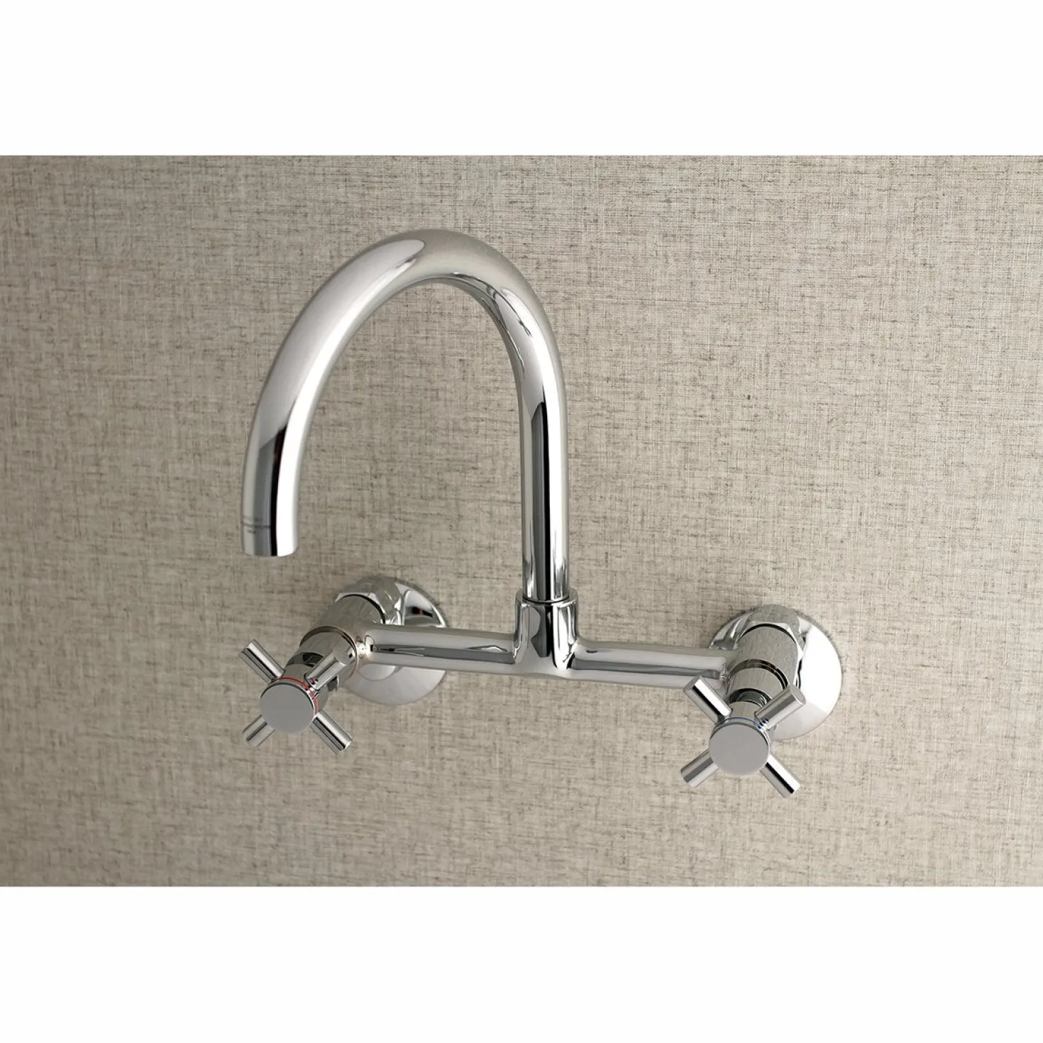 Kingston Brass Concord 2-Hole 8-Inch Adjustable Center Wall Mount Kitchen Faucet