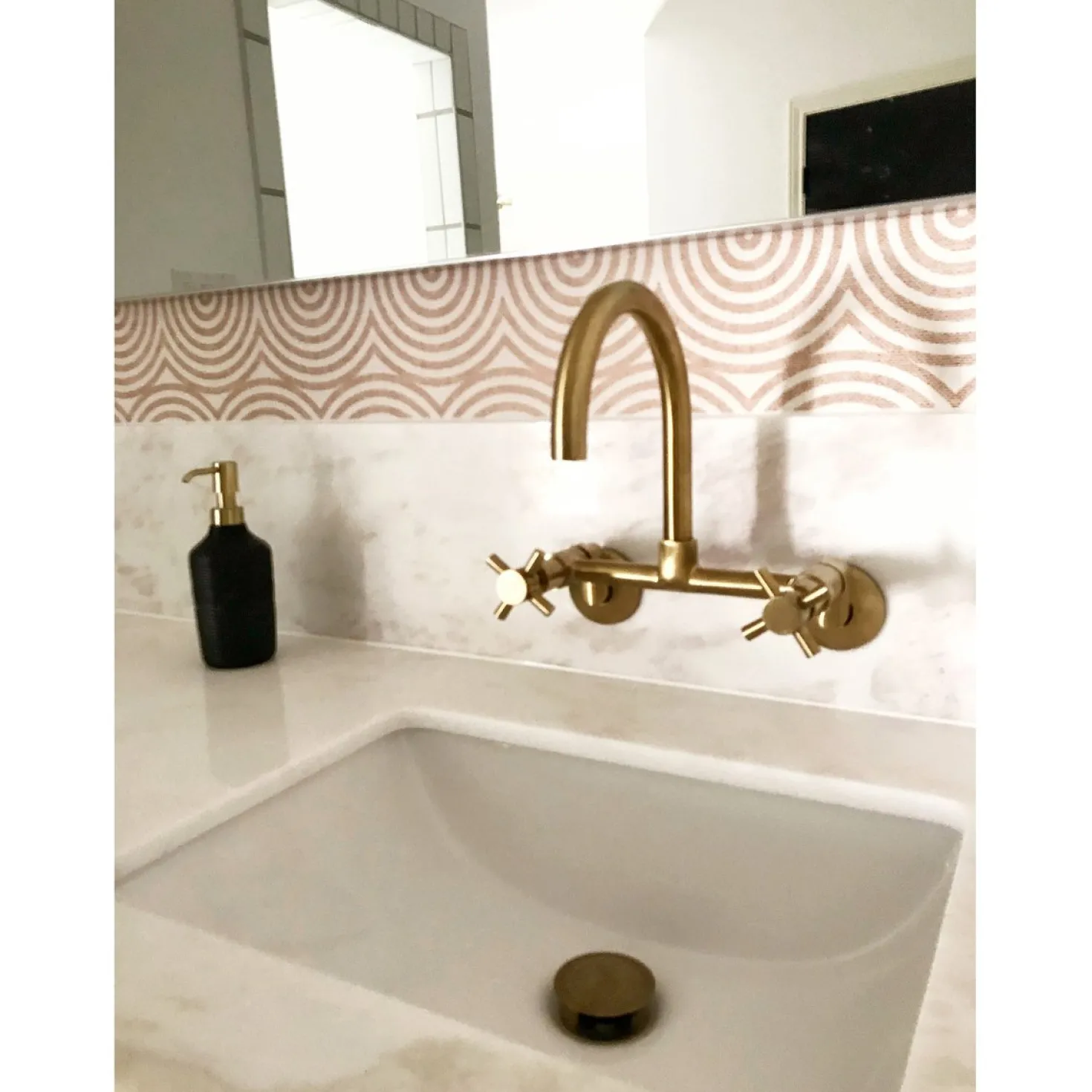 Kingston Brass Concord 2-Hole 8-Inch Adjustable Center Wall Mount Kitchen Faucet