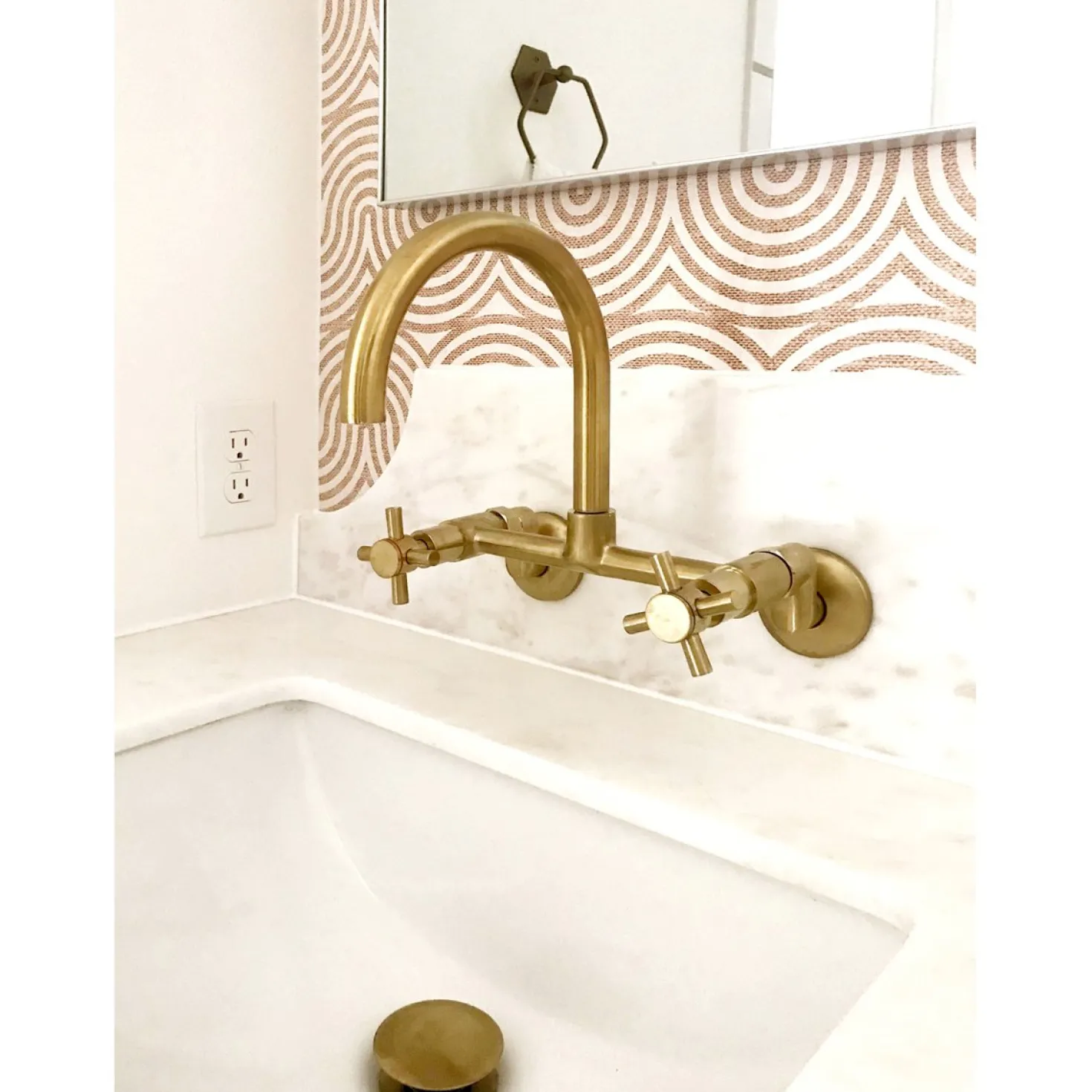 Kingston Brass Concord 2-Hole 8-Inch Adjustable Center Wall Mount Kitchen Faucet