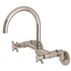 Kingston Brass Concord 2-Hole 8-Inch Adjustable Center Wall Mount Kitchen Faucet