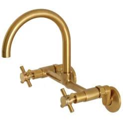 Kingston Brass Concord 2-Hole 8-Inch Adjustable Center Wall Mount Kitchen Faucet