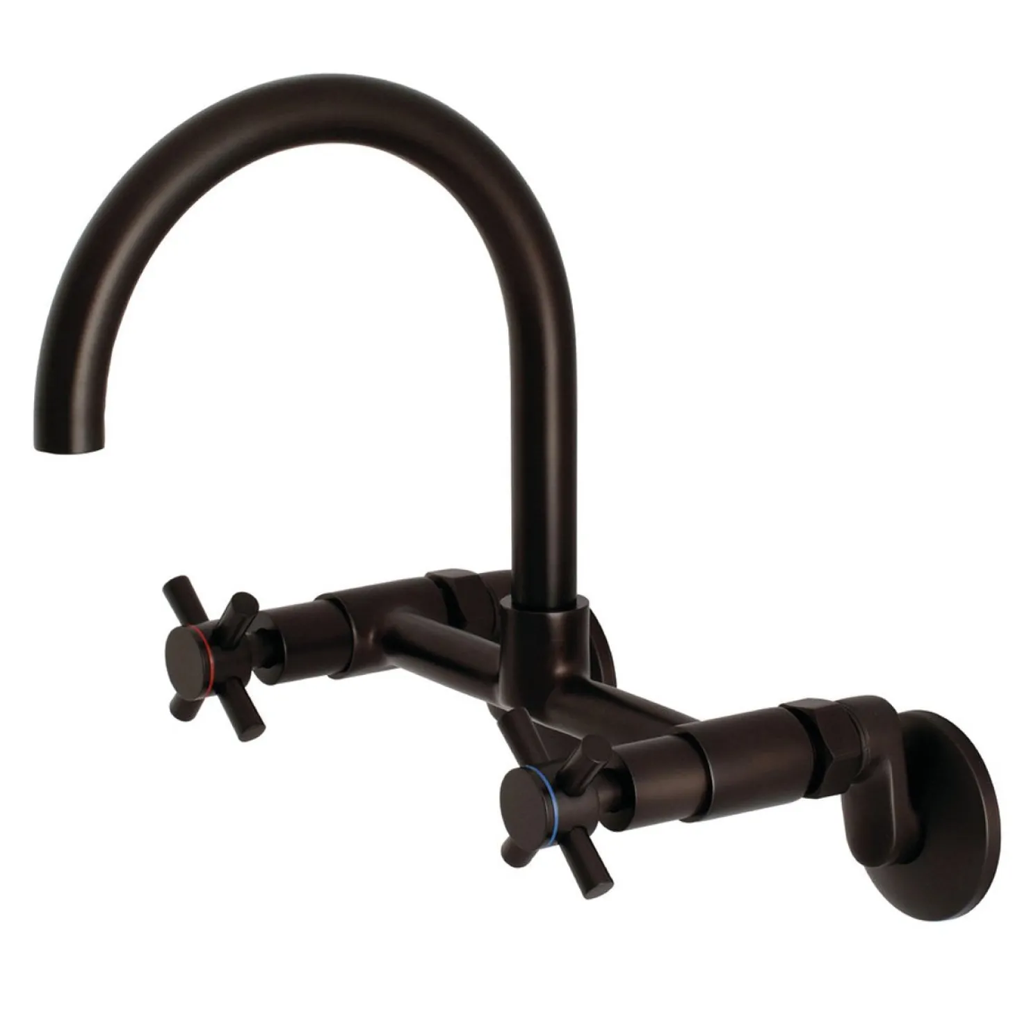 Kingston Brass Concord 2-Hole 8-Inch Adjustable Center Wall Mount Kitchen Faucet