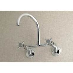 Kingston Brass Concord 2-Hole 8-Inch Adjustable Center Wall Mount Kitchen Faucet