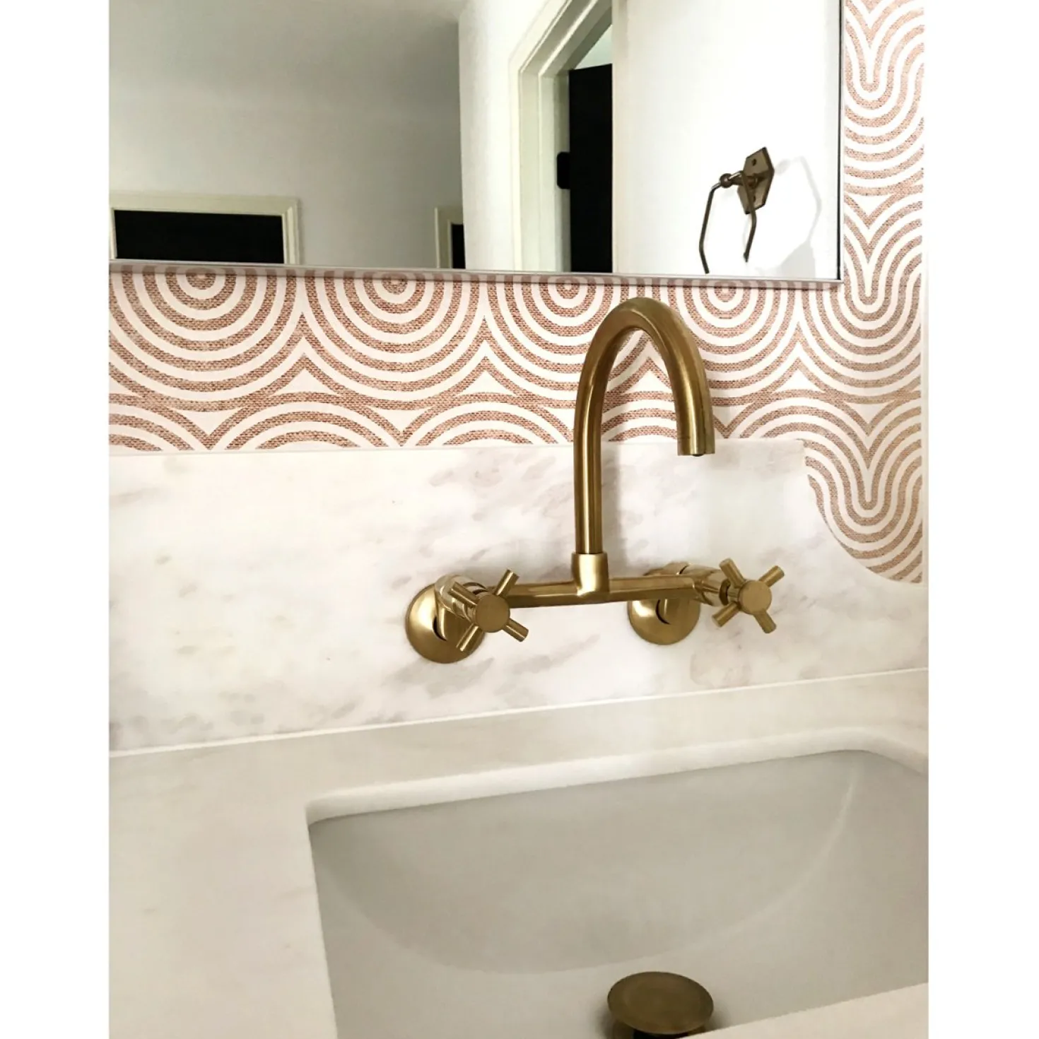 Kingston Brass Concord 2-Hole 8-Inch Adjustable Center Wall Mount Kitchen Faucet