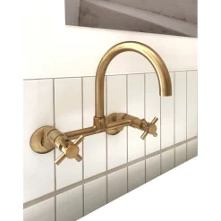 Kingston Brass Concord 2-Hole 8-Inch Adjustable Center Wall Mount Kitchen Faucet