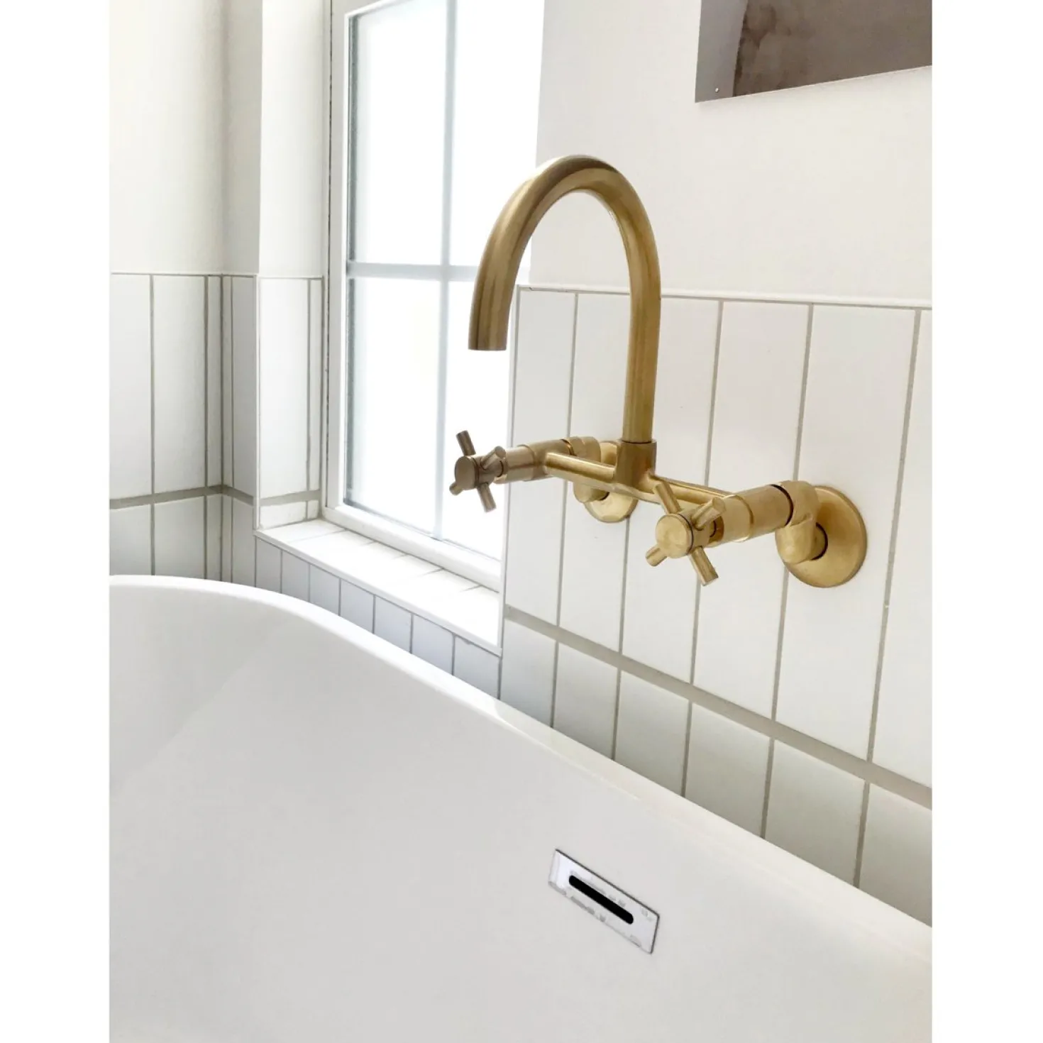 Kingston Brass Concord 2-Hole 8-Inch Adjustable Center Wall Mount Kitchen Faucet