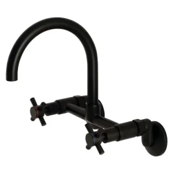 Kingston Brass Concord 2-Hole 8-Inch Adjustable Center Wall Mount Kitchen Faucet
