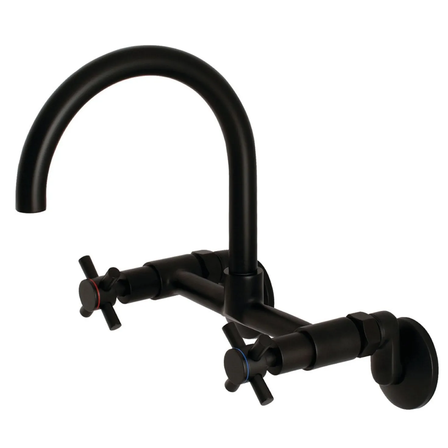Kingston Brass Concord 2-Hole 8-Inch Adjustable Center Wall Mount Kitchen Faucet
