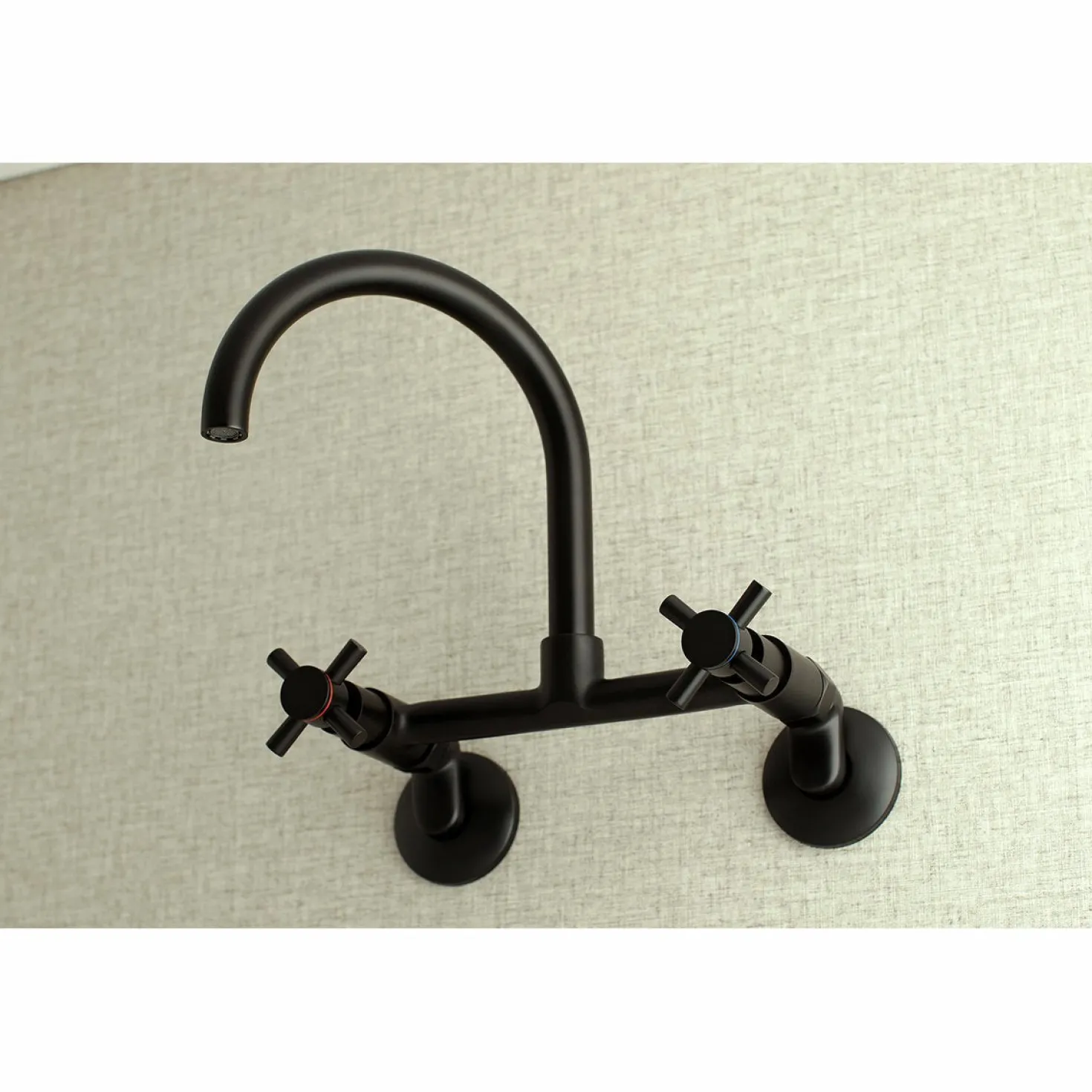 Kingston Brass Concord 2-Hole 8-Inch Adjustable Center Wall Mount Kitchen Faucet