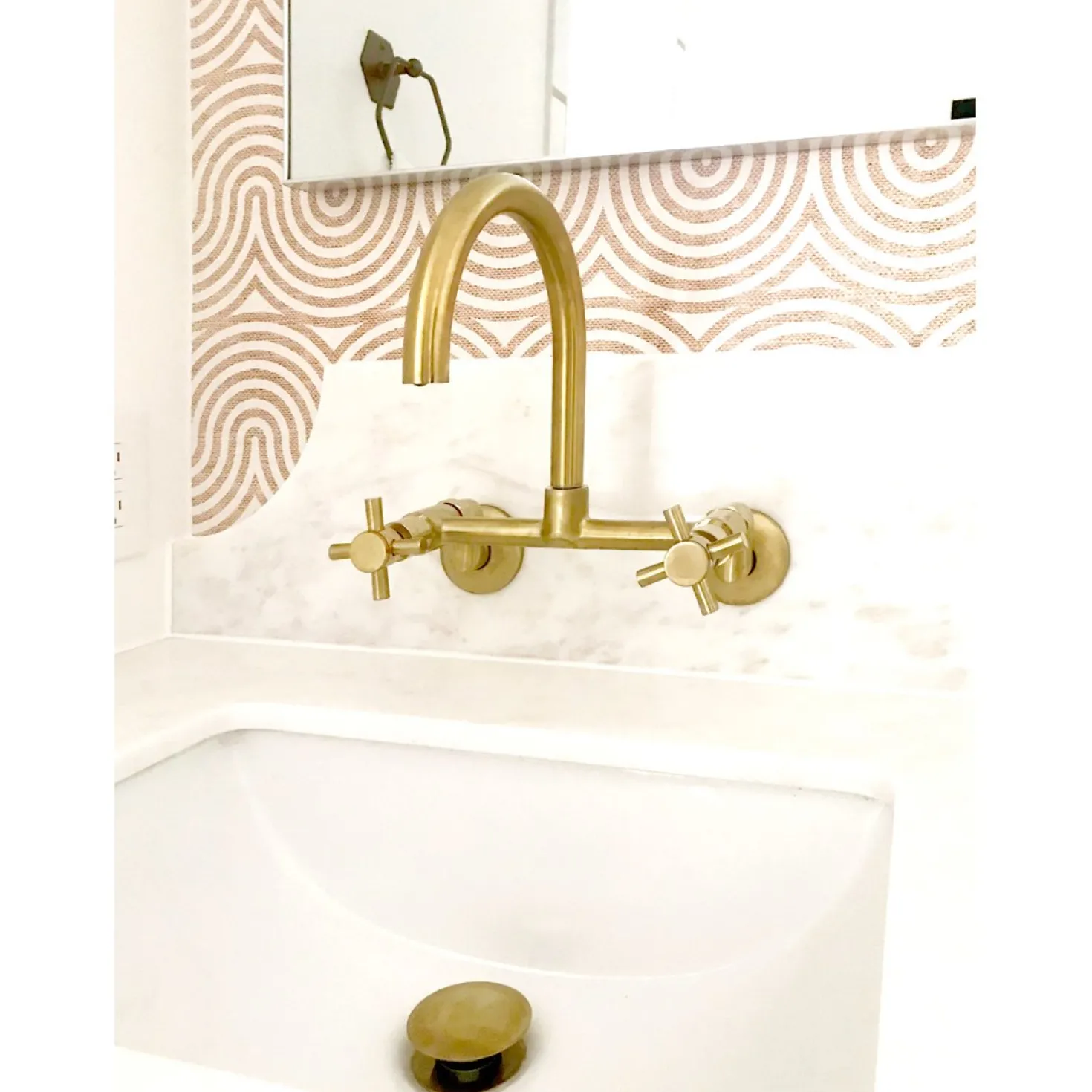 Kingston Brass Concord 2-Hole 8-Inch Adjustable Center Wall Mount Kitchen Faucet