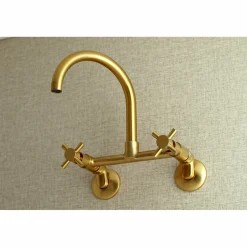 Kingston Brass Concord 2-Hole 8-Inch Adjustable Center Wall Mount Kitchen Faucet