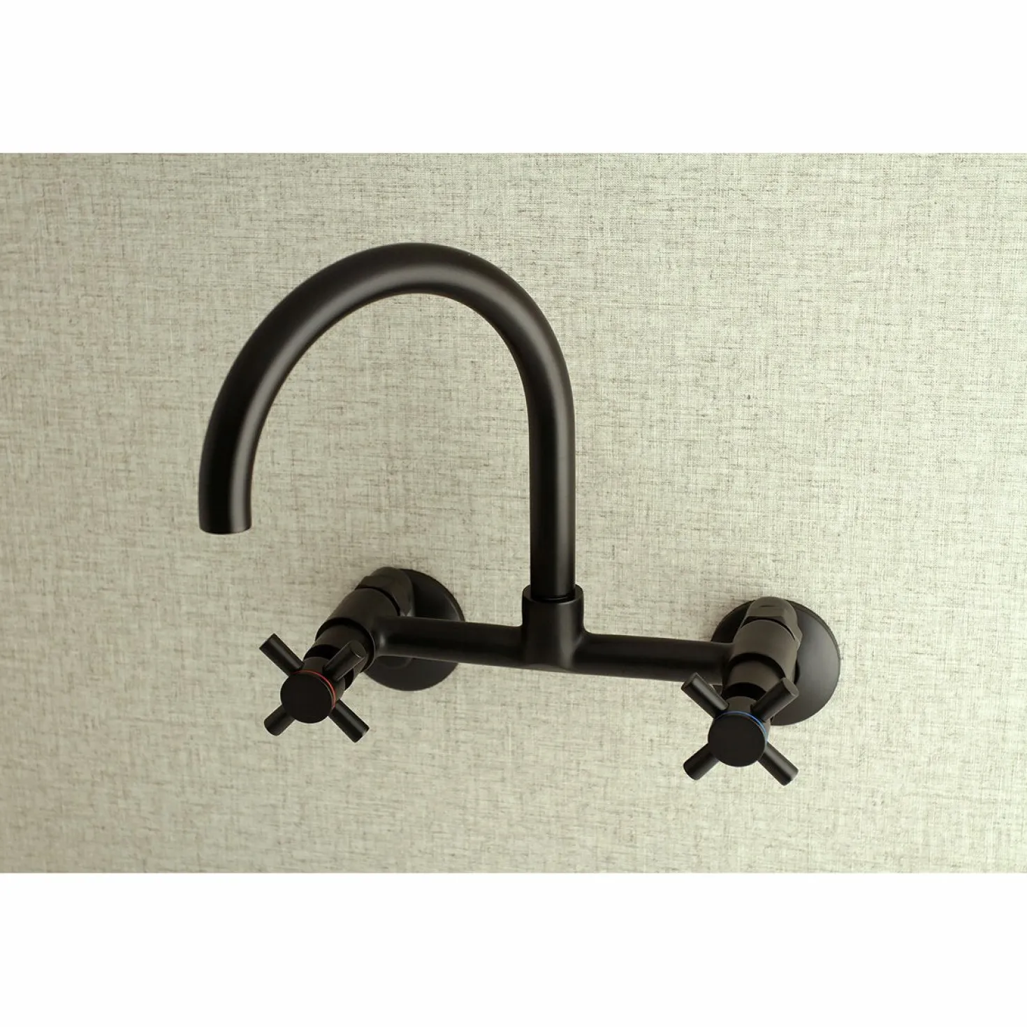 Kingston Brass Concord 2-Hole 8-Inch Adjustable Center Wall Mount Kitchen Faucet