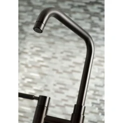 Kingston Brass Concord 4-Hole Two-Handle Bridge Kitchen Faucet with Brass Side Sprayer