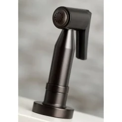 Kingston Brass Concord 4-Hole Two-Handle Bridge Kitchen Faucet with Brass Side Sprayer