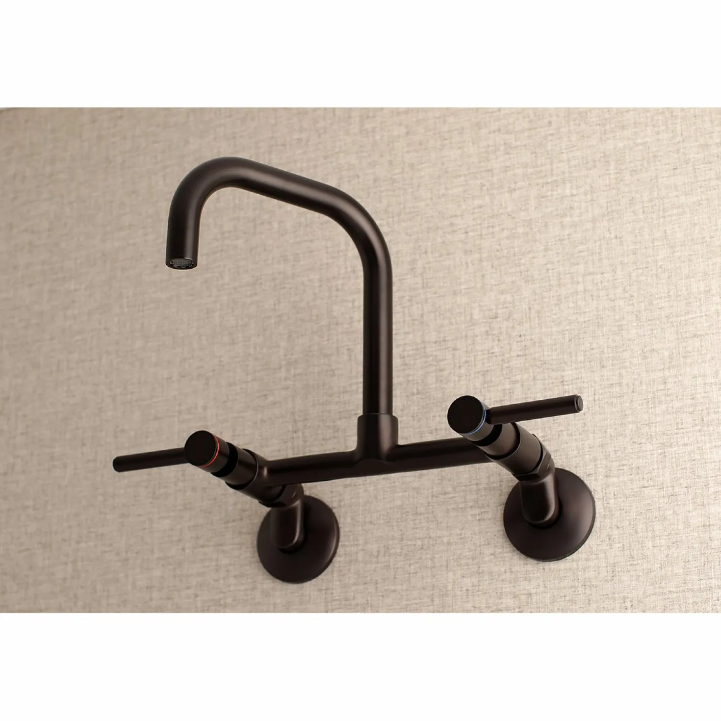 Kingston Brass Concord 8-Inch Adjustable Center Wall Mount 2-Hole Kitchen Faucet