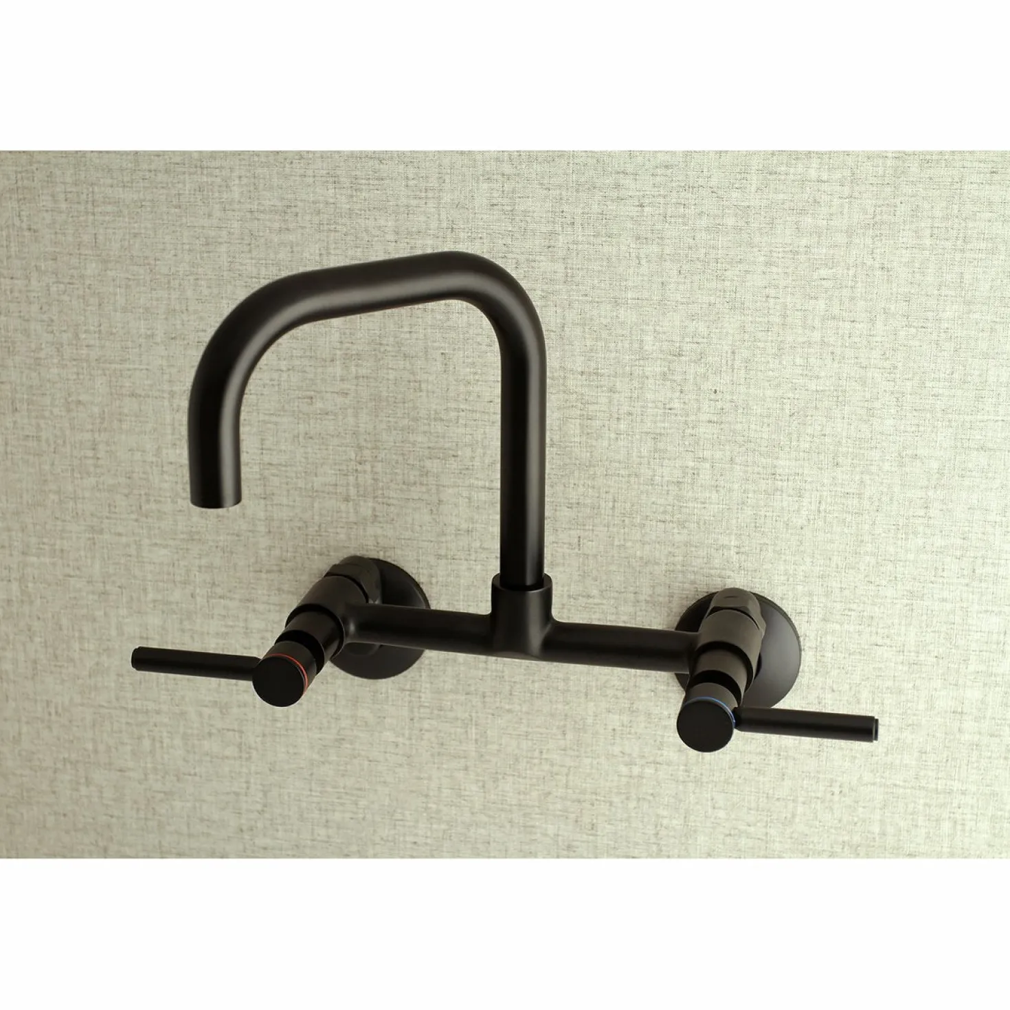 Kingston Brass Concord 8-Inch Adjustable Center Wall Mount 2-Hole Kitchen Faucet