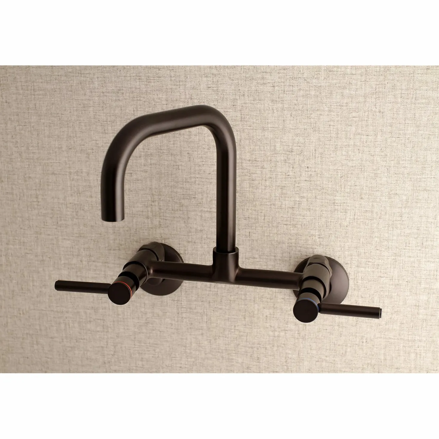 Kingston Brass Concord 8-Inch Adjustable Center Wall Mount 2-Hole Kitchen Faucet