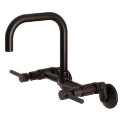 Kingston Brass Concord 8-Inch Adjustable Center Wall Mount 2-Hole Kitchen Faucet