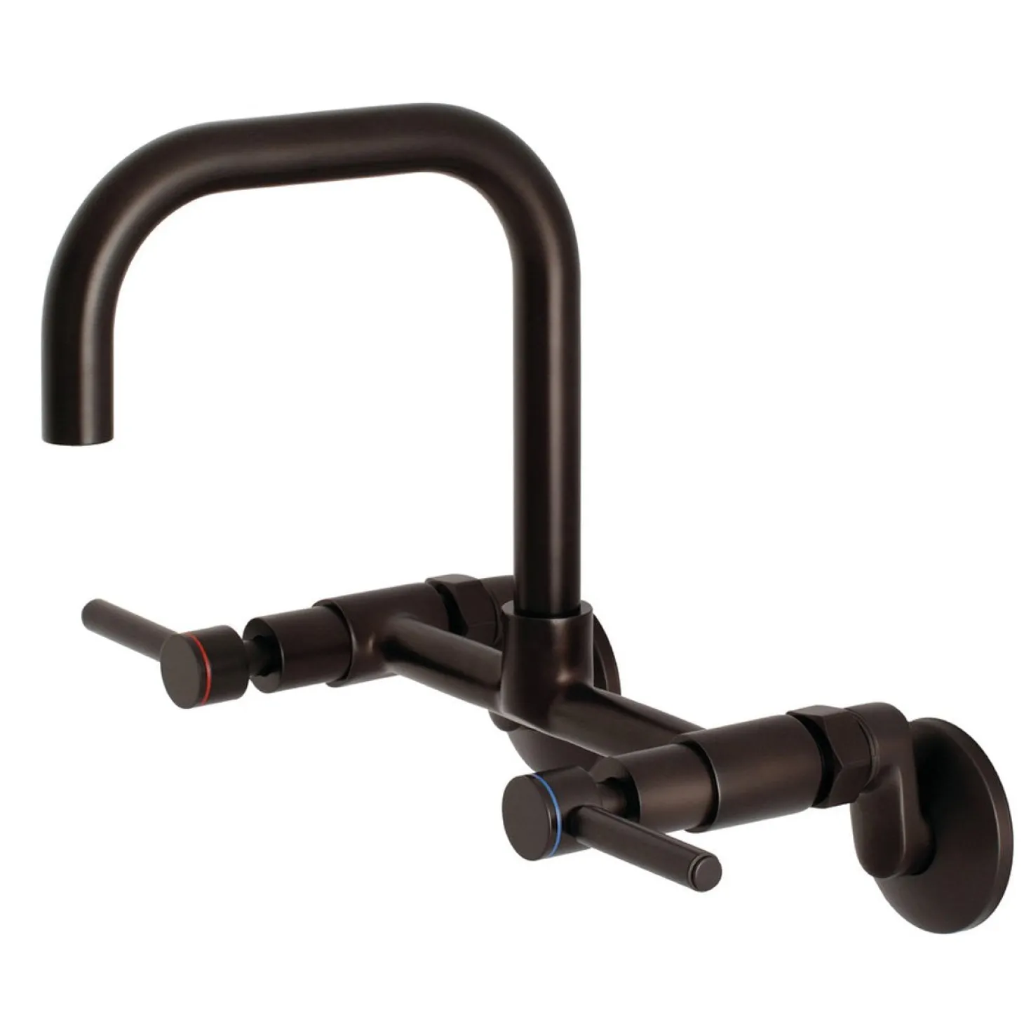 Kingston Brass Concord 8-Inch Adjustable Center Wall Mount 2-Hole Kitchen Faucet