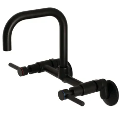 Kingston Brass Concord 8-Inch Adjustable Center Wall Mount 2-Hole Kitchen Faucet