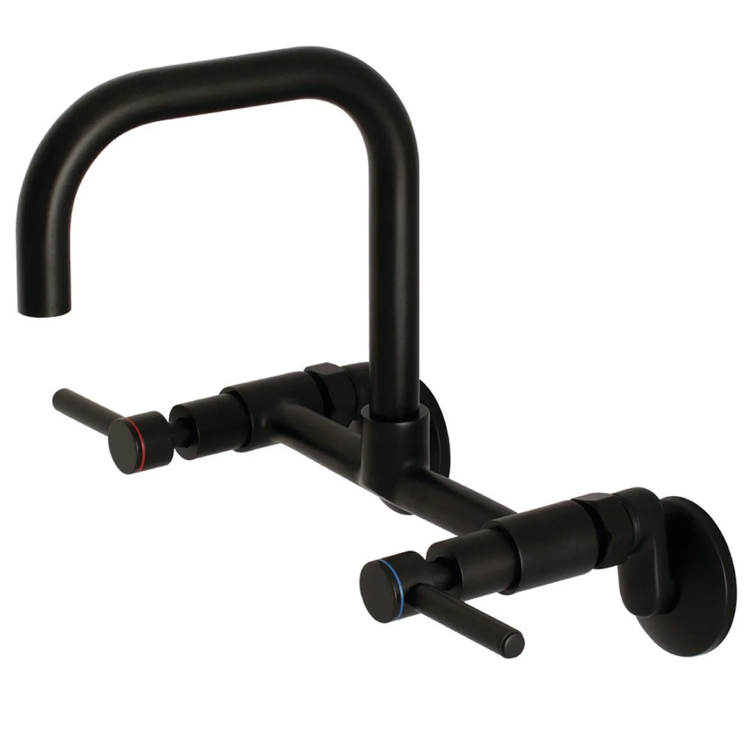Kingston Brass Concord 8-Inch Adjustable Center Wall Mount 2-Hole Kitchen Faucet