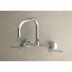 Kingston Brass Concord 8-Inch Adjustable Center Wall Mount 2-Hole Kitchen Faucet