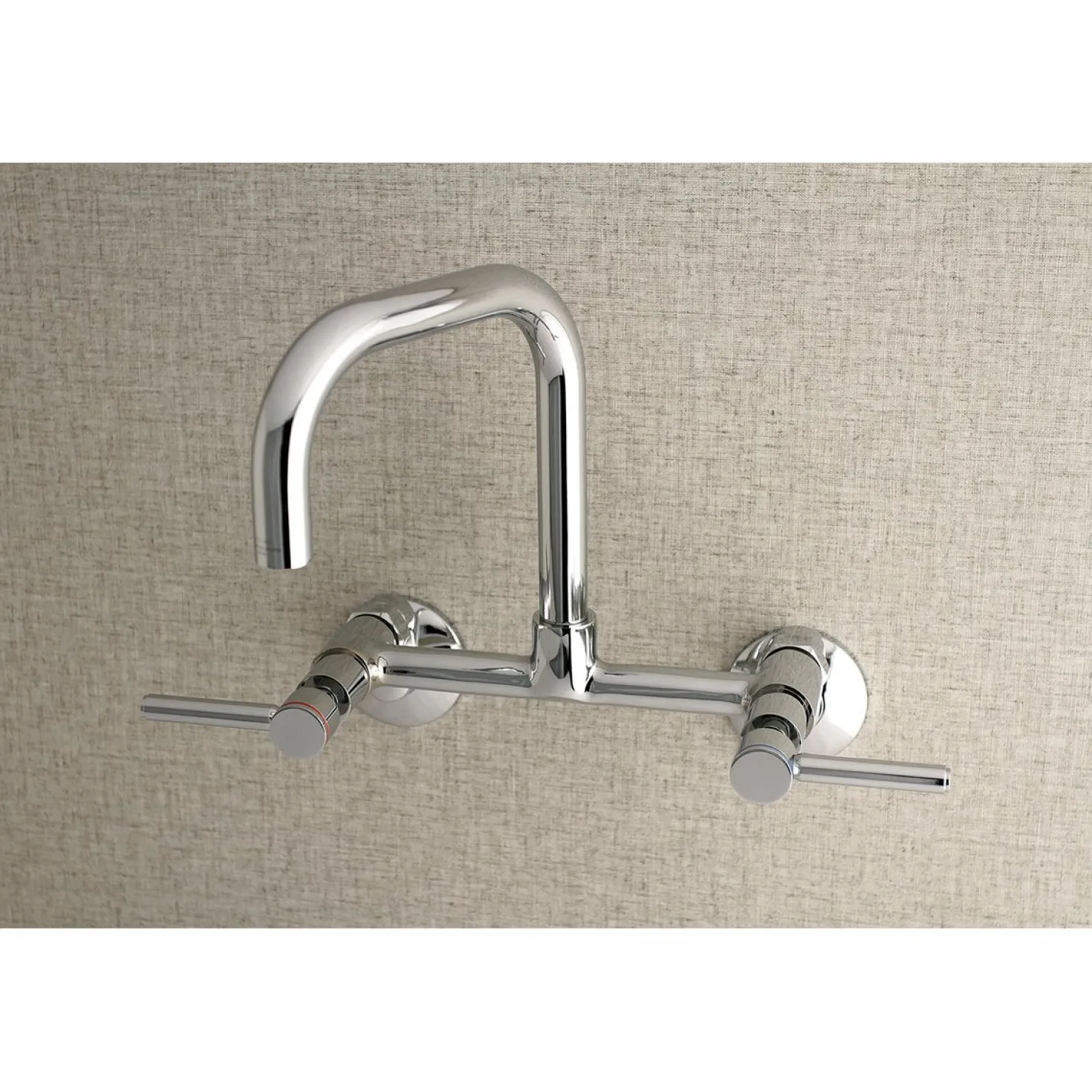 Kingston Brass Concord 8-Inch Adjustable Center Wall Mount 2-Hole Kitchen Faucet