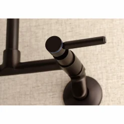 Kingston Brass Concord 8-Inch Adjustable Center Wall Mount 2-Hole Kitchen Faucet