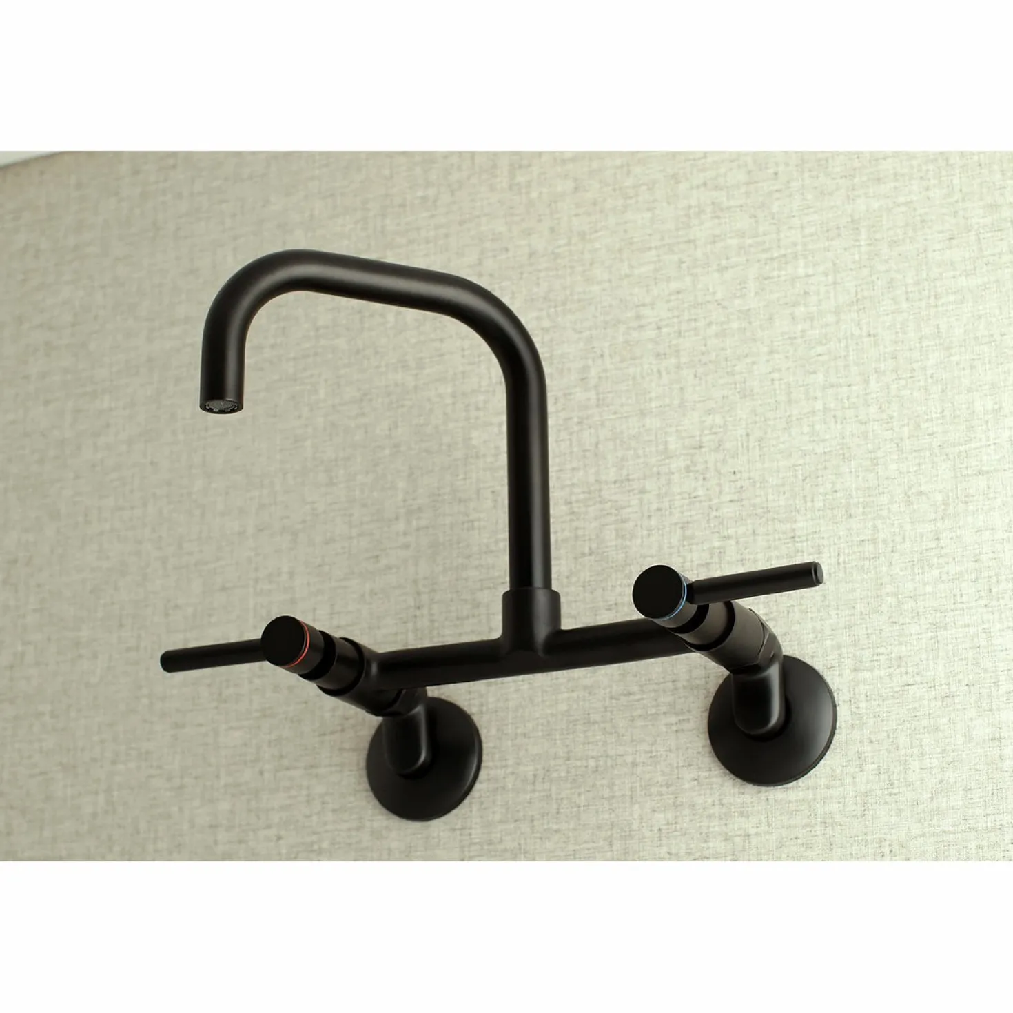 Kingston Brass Concord 8-Inch Adjustable Center Wall Mount 2-Hole Kitchen Faucet