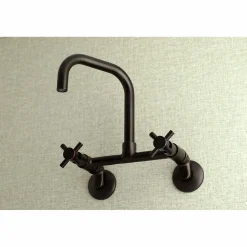 Kingston Brass Concord 8-Inch Adjustable Center 2-Hole Wall Mount Kitchen Faucet