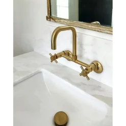 Kingston Brass Concord 8-Inch Adjustable Center 2-Hole Wall Mount Kitchen Faucet