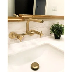 Kingston Brass Concord 8-Inch Adjustable Center Wall Mount Kitchen Faucet