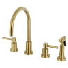Kingston Brass Concord 8-Inch Widespread Kitchen Faucet with Brass Sprayer