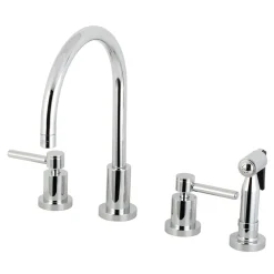 Kingston Brass Concord 8-Inch Widespread Kitchen Faucet with Brass Sprayer