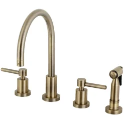Kingston Brass Concord 8-Inch Widespread Kitchen Faucet with Brass Sprayer