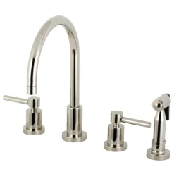 Kingston Brass Concord 8-Inch Widespread Kitchen Faucet with Brass Sprayer