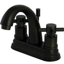 Kingston Brass Concord Modern Two Handle 4" Centerset Lavatory Faucet with Brass Pop-up